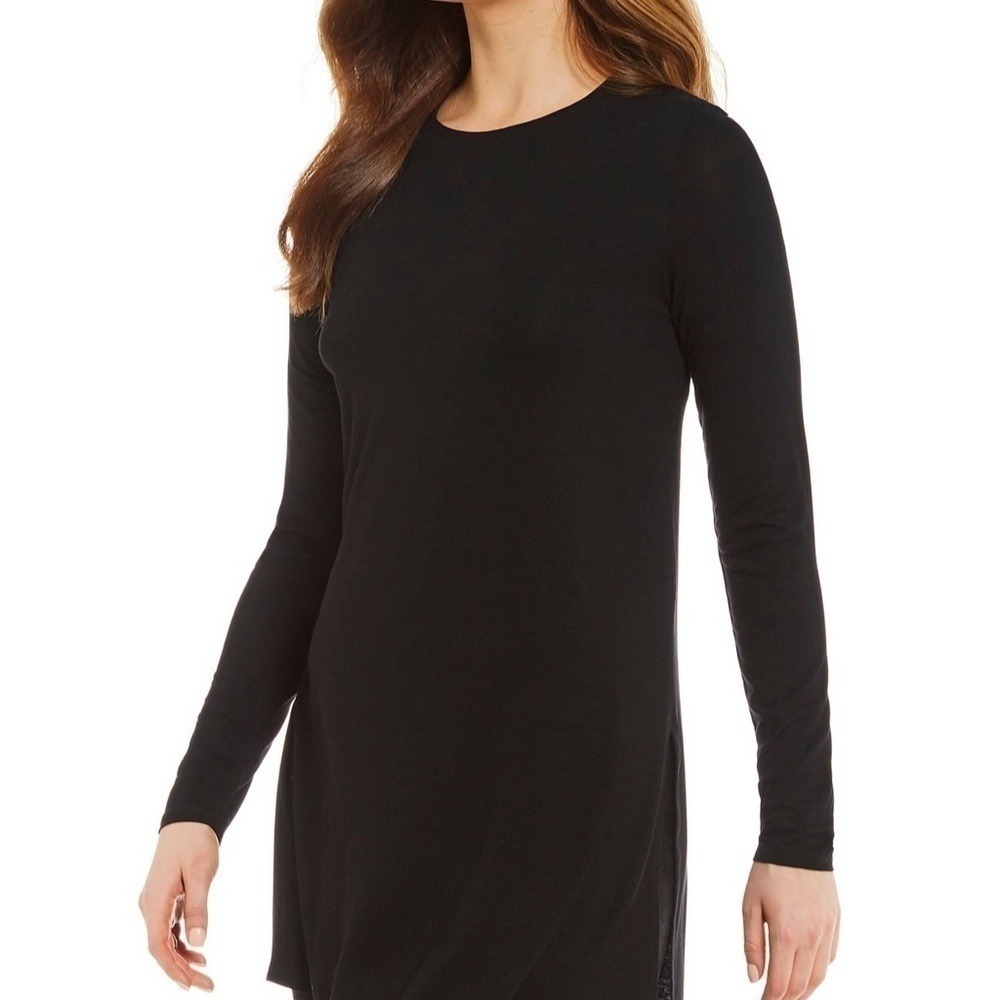 Eileen Fisher Round Neck Viscose Jersey‎ Tunic Side Slits - PS - Picture 9 of 9